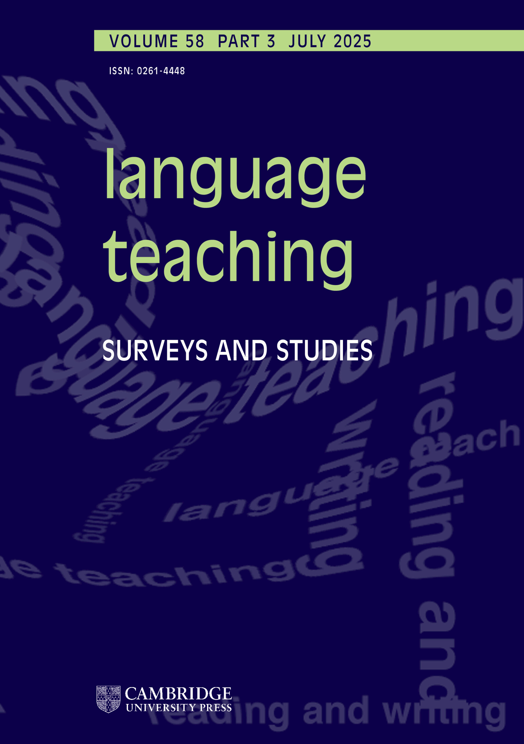 Language Teaching cover of Volume 58, Part 3 (July 2025)