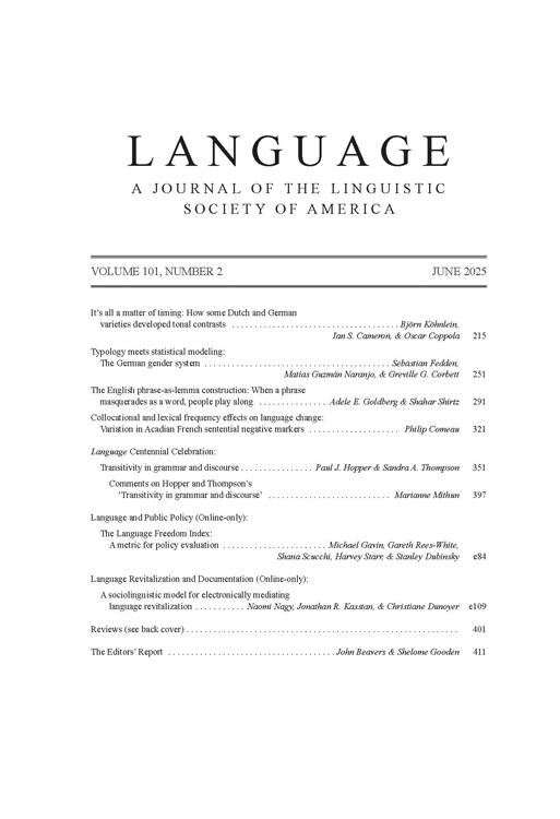 Language cover of Volume 101, Number 2 (June 2025)