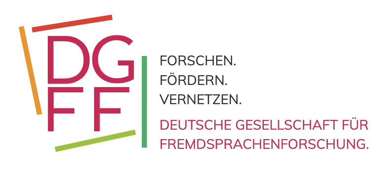 Logo of the DGFF with the (German) words: FORSCHEN. FÖRDERN. VERNETZEN. DEUTSCHE GESELLSCHAFT FÜR FREMDSPRACHENFORSCHUNG.
