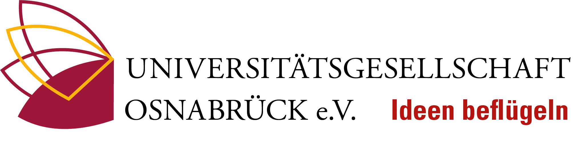 Logo of the Universitätsgesellschaft e.V. with their slogan: Ideen beflügeln